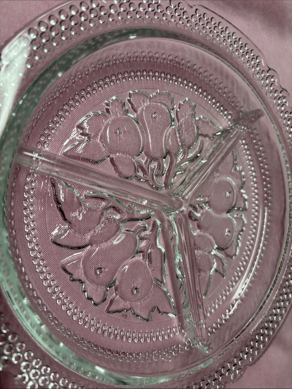 Imperial Glass Divided Serving Dish - Mid-20 Century Embossed